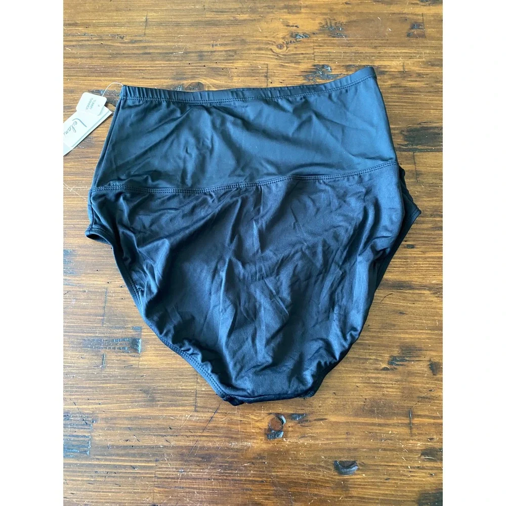Leilani Womens Size 14‎ NWT High Waisted Tummy Thinner Bikini Bottom Black
